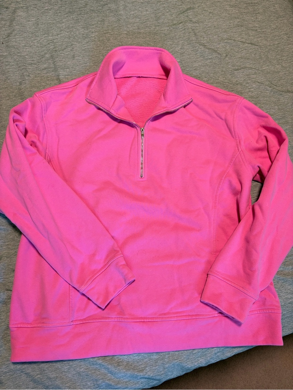 Hot Pink Half-Zip Fleece Pullover